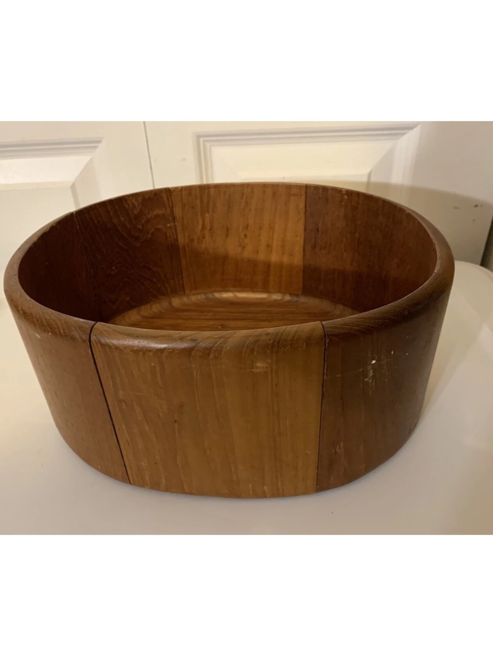 Mid Century Modern Sowe Konst Sweden Oval Teak Bowl 11” X 8” Wooden Sovestad